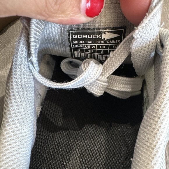 Goruck Ballistic Trainers Mens 8 Gray White Lace Up Athletic Shoes Gum Sole